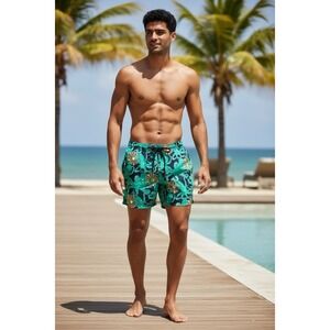 VILEBREQUIN XXL Octopus Print Moorea Swim Trunks Bathing Shorts Beach Lifeguard